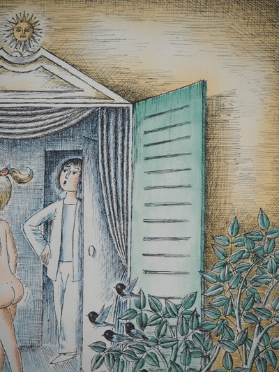 Raymond PEYNET : Les amoureux, le couple dans l'arbre, Lithographie originale signée