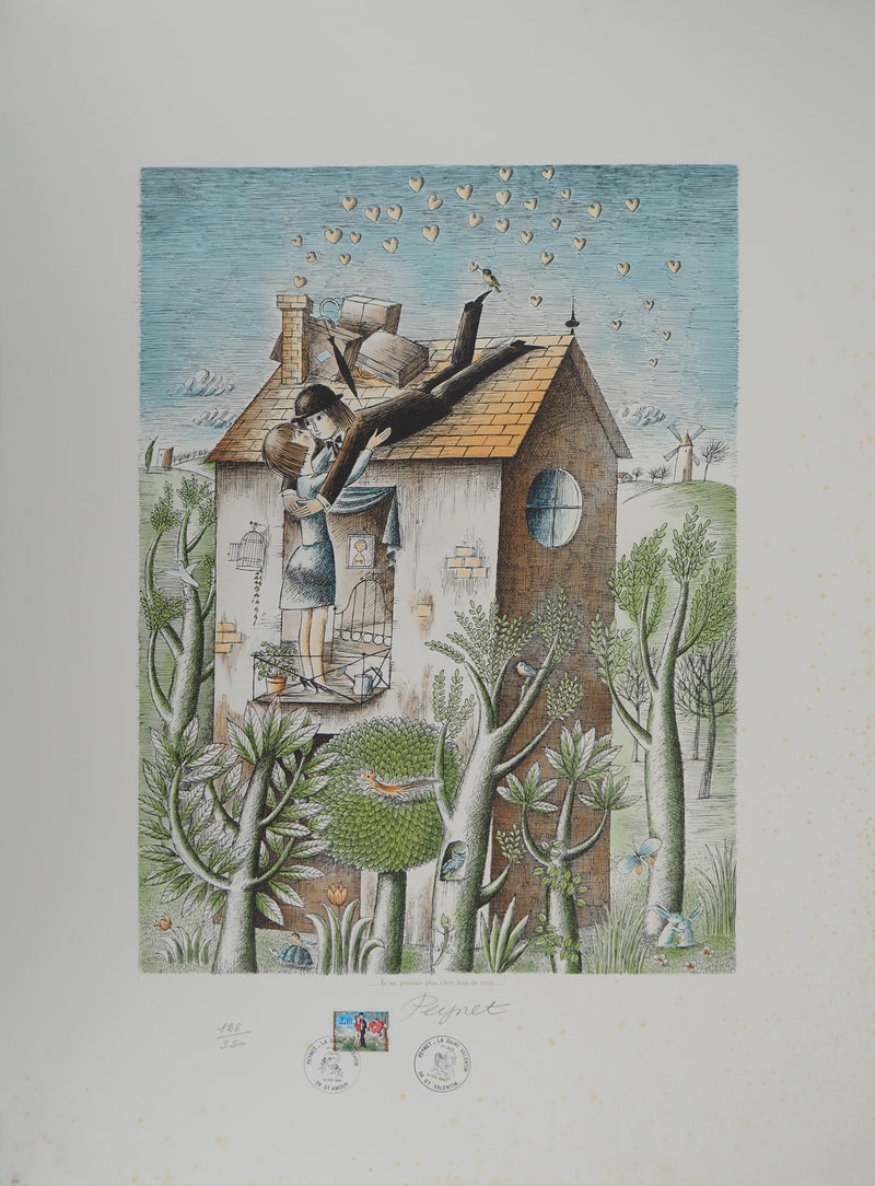 Raymond PEYNET : Les amoureux, je ne pouvais plus, Lithographie originale signée