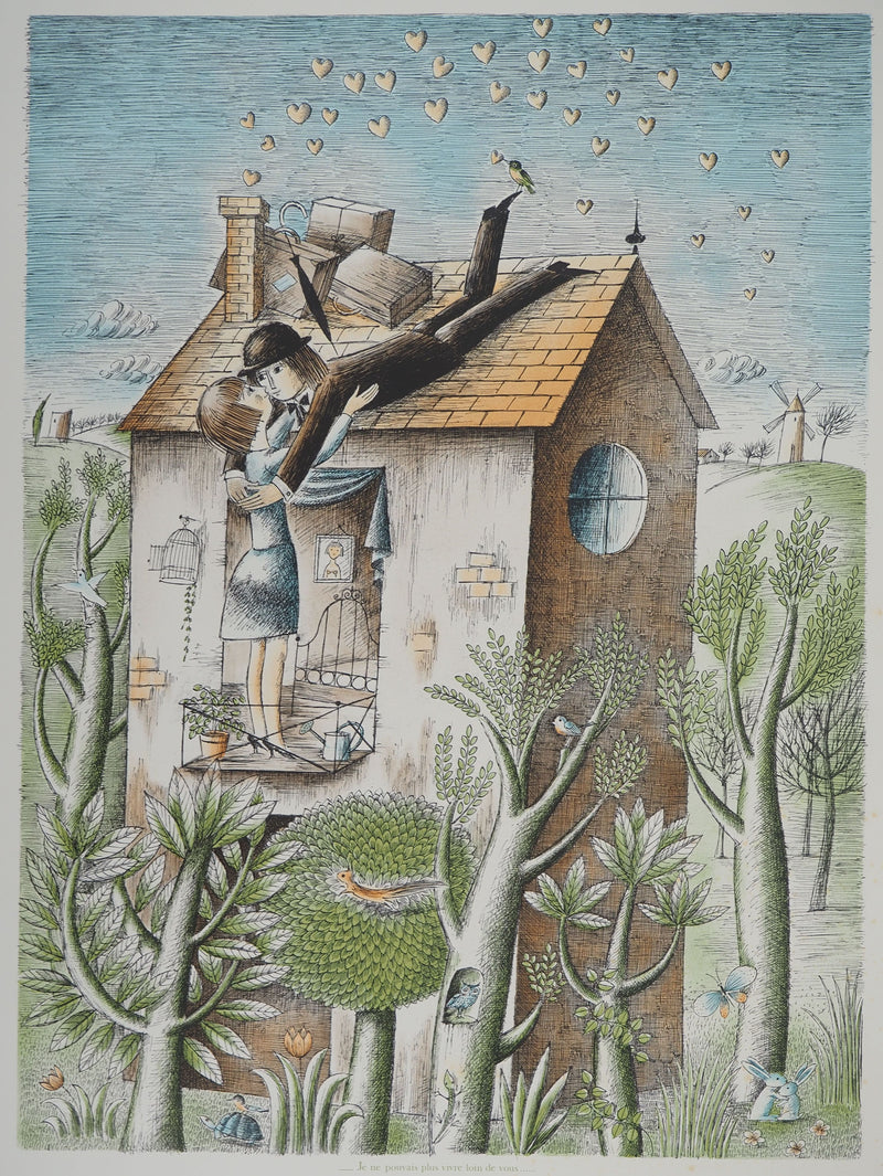 Raymond PEYNET : Les amoureux, je ne pouvais plus, Lithographie originale signée