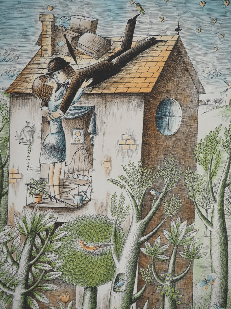 Raymond PEYNET : Les amoureux, je ne pouvais plus, Lithographie originale signée