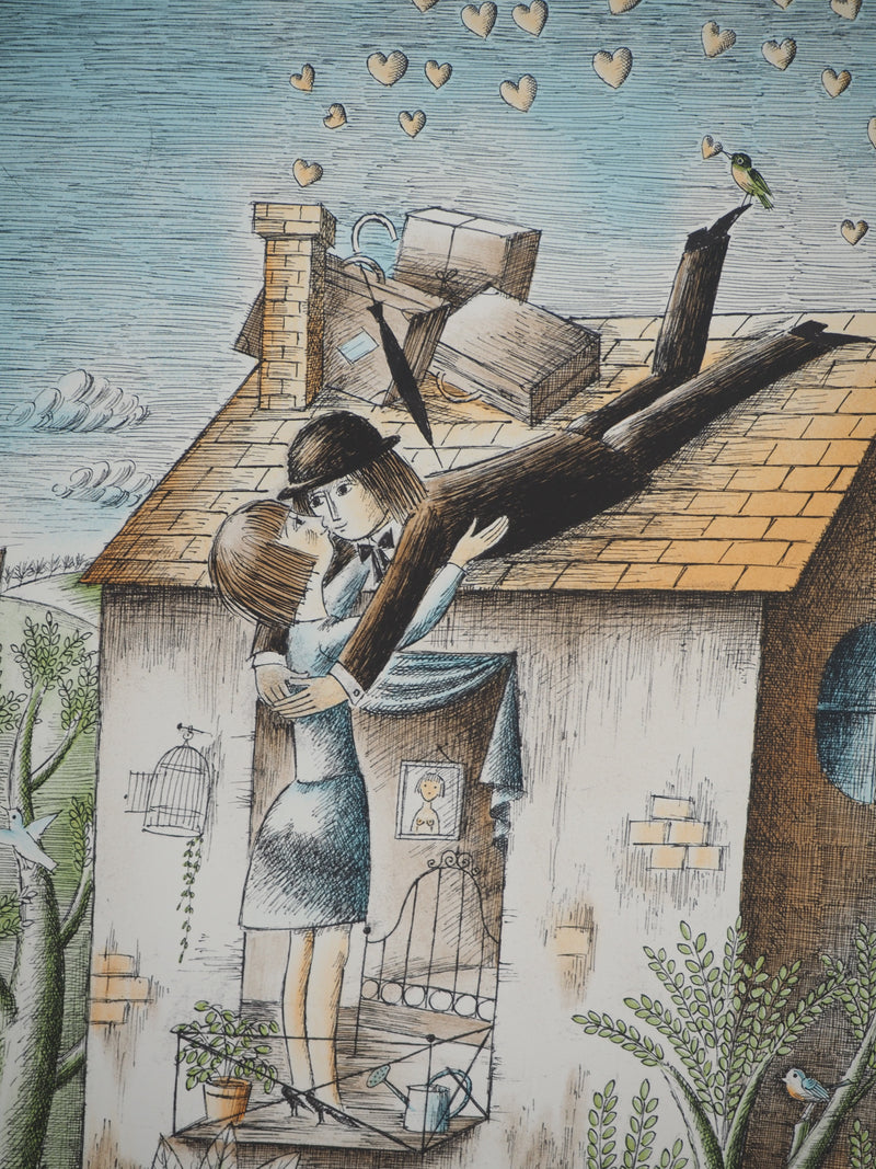 Raymond PEYNET : Les amoureux, je ne pouvais plus, Lithographie originale signée