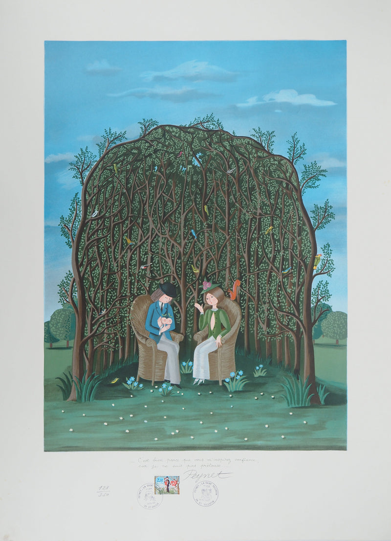 Raymond PEYNET : Les amoureux, la Giraudière, Lithographie originale signée