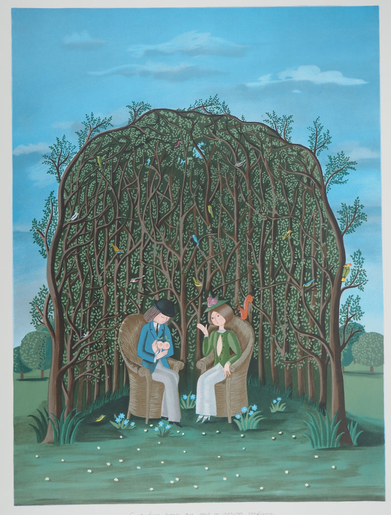 Raymond PEYNET : Les amoureux, la Giraudière, Lithographie originale signée