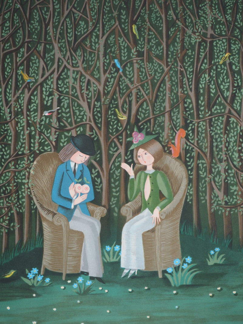 Raymond PEYNET : Les amoureux, la Giraudière, Lithographie originale signée