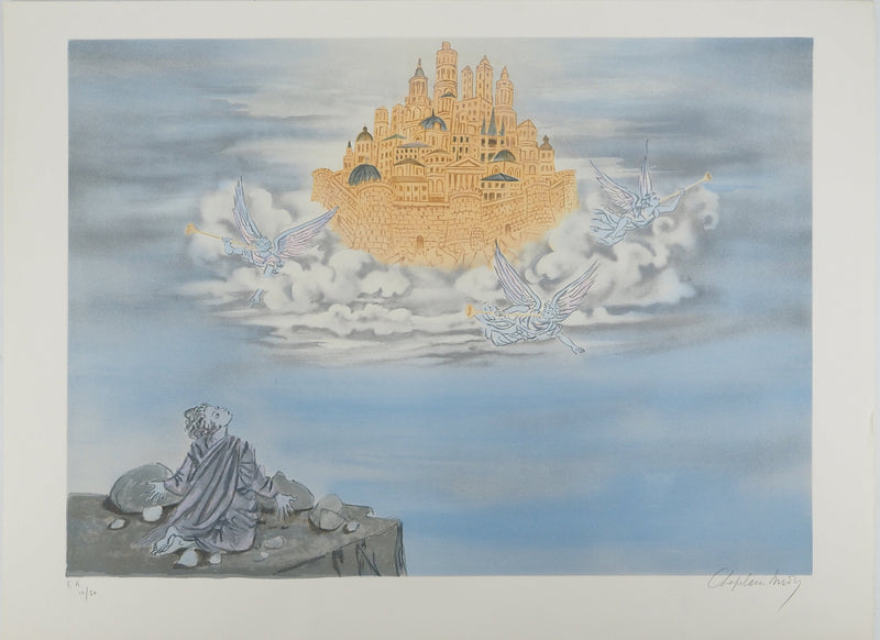 Roger CHAPELAIN-MIDY : La Jérusalem céleste, Lithographie originale signée