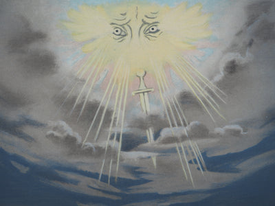 Roger CHAPELAIN-MIDY : L'épée descendue du ciel, Lithographie originale signée