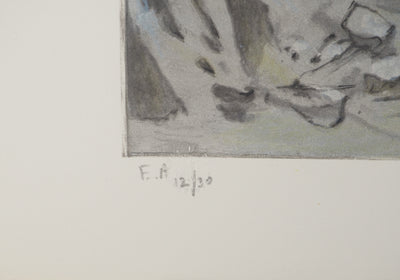 Roger CHAPELAIN-MIDY : L'épée descendue du ciel, Lithographie originale signée