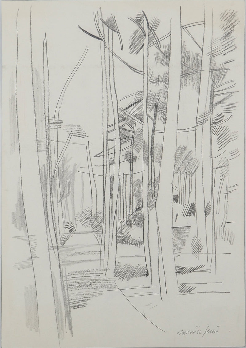 Maurice GENIS : Forêt tropicale, Dessin original
