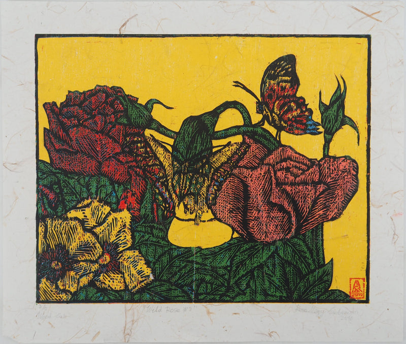 Reno MEGY SETIAWAN : Wild Rose II, Gravure originale signée