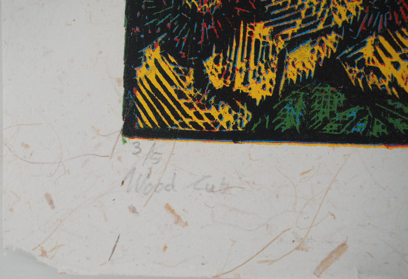 Reno MEGY SETIAWAN : Wild Rose II, Gravure originale signée