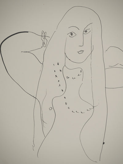 Henri MATISSE : La femme au collier de perles, Lithographie originale (photo de détail 2) - Crédit photo : Galerie Art.Paris