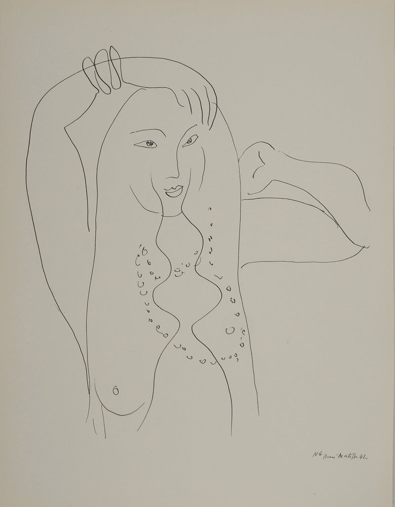 Henri MATISSE : Le visage découvert, Lithographie originale (photo de détail 5) - Crédit photo : Galerie Art.Paris