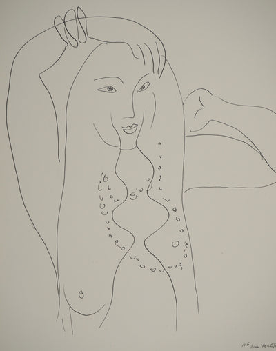 Henri MATISSE : Le visage découvert, Lithographie originale (vue générale) - Crédit photo : Galerie Art.Paris