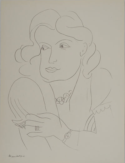 Henri MATISSE : La femme pensante, Lithographie originale (vue générale) - Crédit photo : Galerie Art.Paris