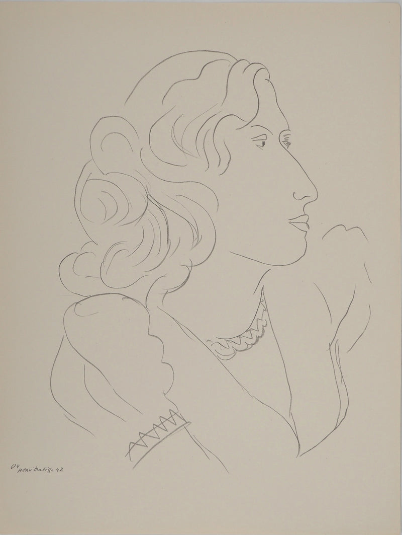 Henri MATISSE : Portrait de sa muse, Lithographie originale (vue générale) - Crédit photo : Galerie Art.Paris