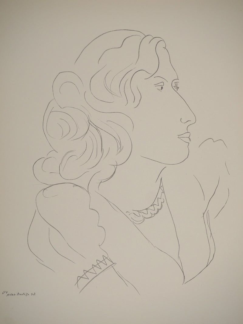 Henri MATISSE : Portrait de sa muse, Lithographie originale (photo de détail 2) - Crédit photo : Galerie Art.Paris