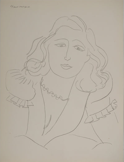 Henri MATISSE : Muse en robe de marié, Lithographie originale (vue générale) - Crédit photo : Galerie Art.Paris