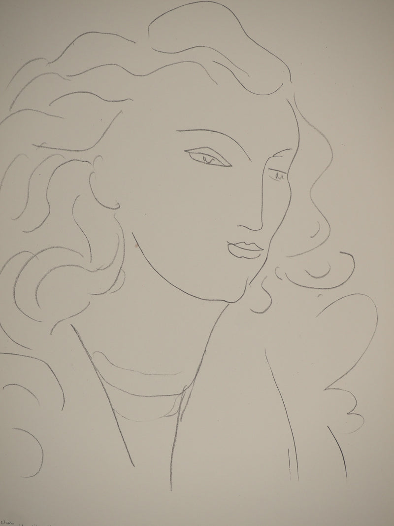 Henri MATISSE : Muse aux cheveux dans le ven, Lithographie originale (photo de détail 2) - Crédit photo : Galerie Art.Paris