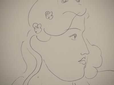 Henri MATISSE : Jeune fille à la couronne de fleu, Lithographie originale (photo de détail 4) - Crédit photo : Galerie Art.Paris