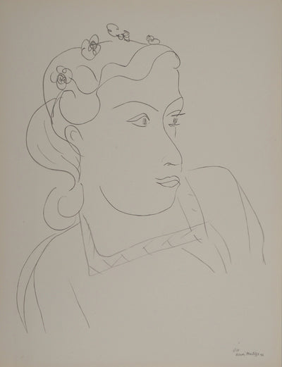 Henri MATISSE : Buste féminin aux fleur, Lithographie originale (vue générale) - Crédit photo : Galerie Art.Paris