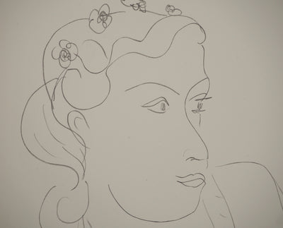 Henri MATISSE : Buste féminin aux fleur, Lithographie originale (photo de détail 4) - Crédit photo : Galerie Art.Paris