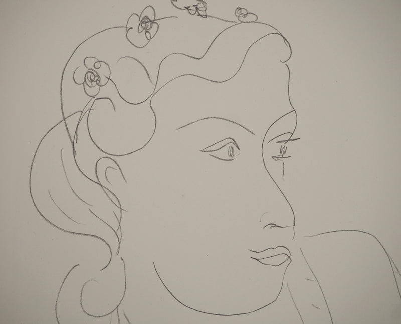 Henri MATISSE : Buste féminin aux fleur, Lithographie originale (photo de détail 4) - Crédit photo : Galerie Art.Paris