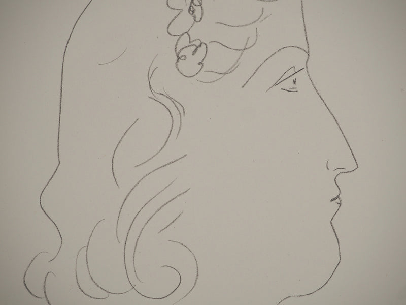 Henri MATISSE : Etude de profil aux fleur, Lithographie originale (photo de détail 4) - Crédit photo : Galerie Art.Paris