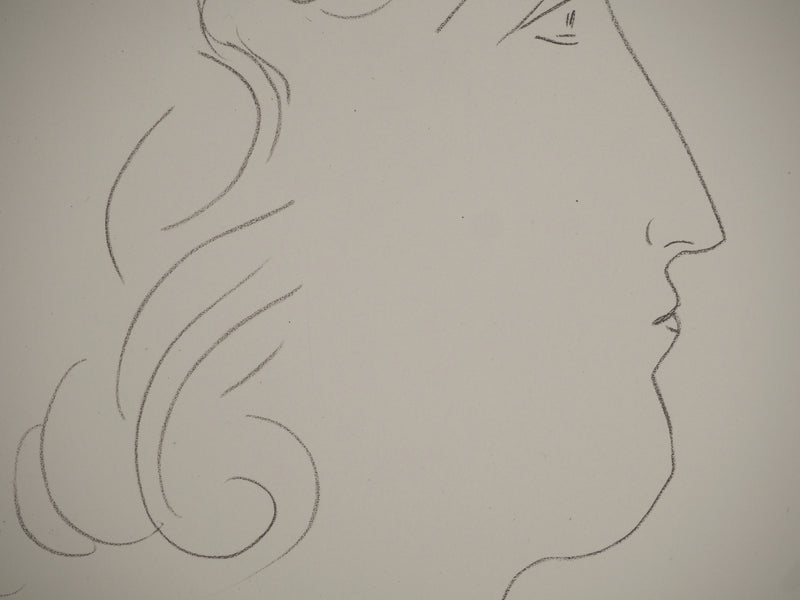 Henri MATISSE : Etude de profil aux fleur, Lithographie originale (photo de détail 5) - Crédit photo : Galerie Art.Paris