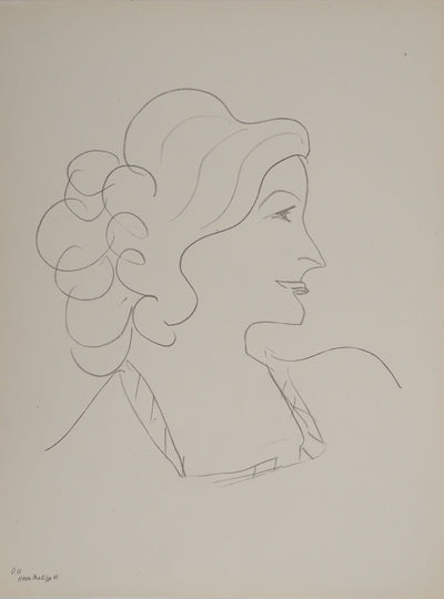 Henri MATISSE : Profil féminin sourian, Lithographie originale (vue générale) - Crédit photo : Galerie Art.Paris