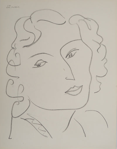 Henri MATISSE : Jeune fille au sourire en coi, Lithographie originale (vue générale) - Crédit photo : Galerie Art.Paris