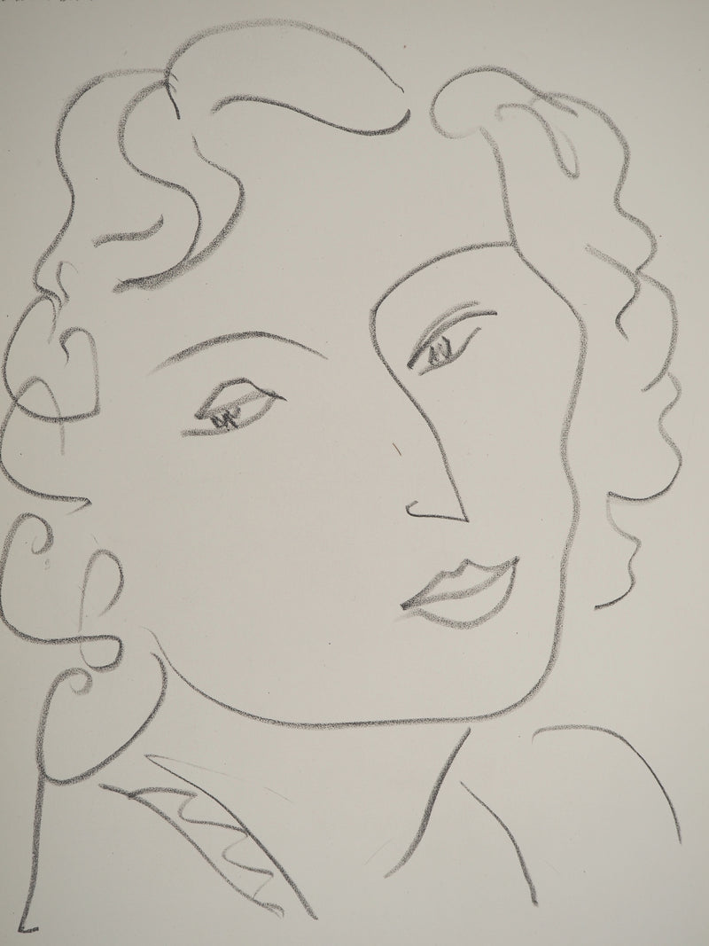 Henri MATISSE : Jeune fille au sourire en coi, Lithographie originale (photo de détail 2) - Crédit photo : Galerie Art.Paris