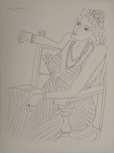 Henri MATISSE : Femme attentiv, Lithographie originale (vue générale) - Crédit photo : Galerie Art.Paris