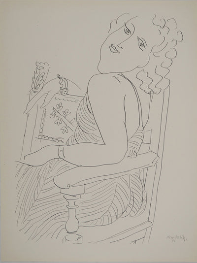 Henri MATISSE : Le portrait au fauteui, Lithographie originale (vue générale) - Crédit photo : Galerie Art.Paris