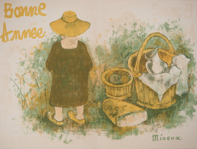 André MINAUX : Pique-nique dans la prairie, Lithographie originale (vue générale) - Crédit photo : Galerie Art.Paris
