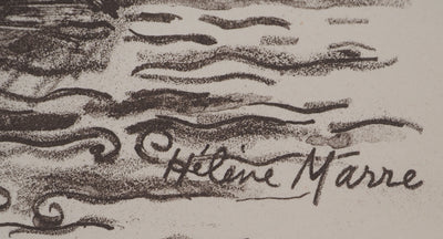 Hélène MARRE : Femme au-dessus de la mer, Lithographie originale signée