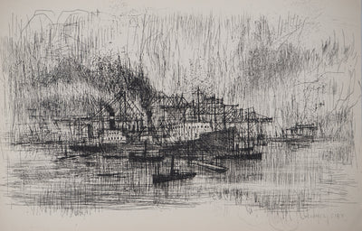 Michel CIRY : Vue sur le port , Gravure originale (photo de détail 3) - Crédit photo : Galerie Art.Paris