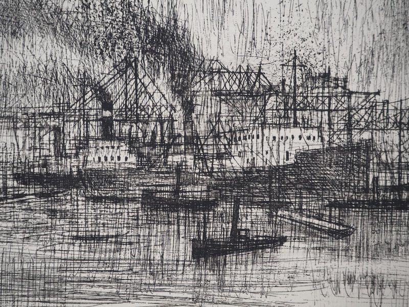 Michel CIRY : Vue sur le port , Gravure originale (photo de détail 4) - Crédit photo : Galerie Art.Paris