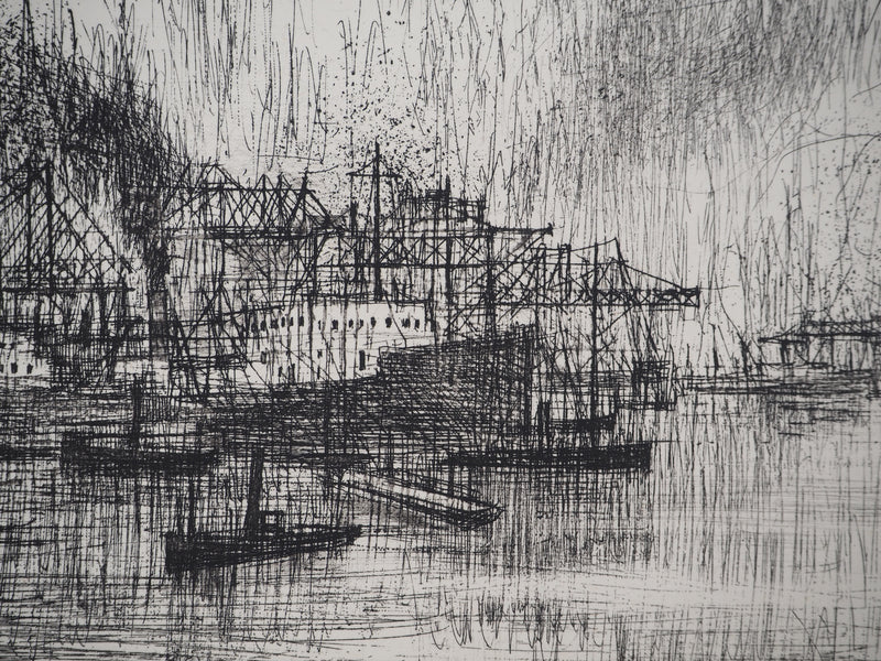 Michel CIRY : Vue sur le port , Gravure originale (photo de détail 5) - Crédit photo : Galerie Art.Paris