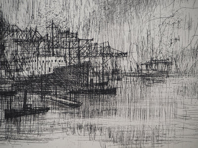 Michel CIRY : Vue sur le port , Gravure originale (photo de détail 6) - Crédit photo : Galerie Art.Paris