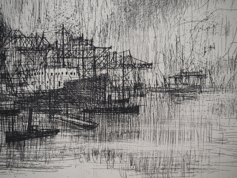 Michel CIRY : Vue sur le port , Gravure originale (photo de détail 6) - Crédit photo : Galerie Art.Paris