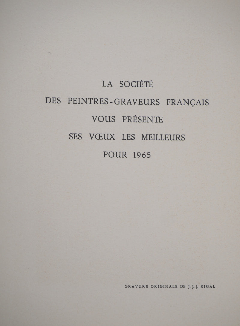 Jacques Jean Joachim RIGAL : La Rue de nuit,, Gravure originale (photo de détail 7) - Crédit photo : Galerie Art.Paris