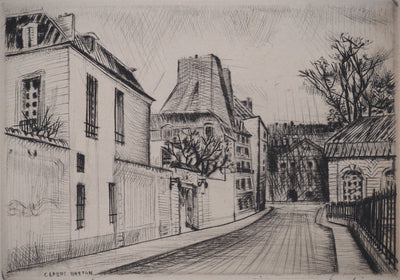 Claude BRETON : Rue d'une ville, Gravure originale (photo de détail 4) - Crédit photo : Galerie Art.Paris