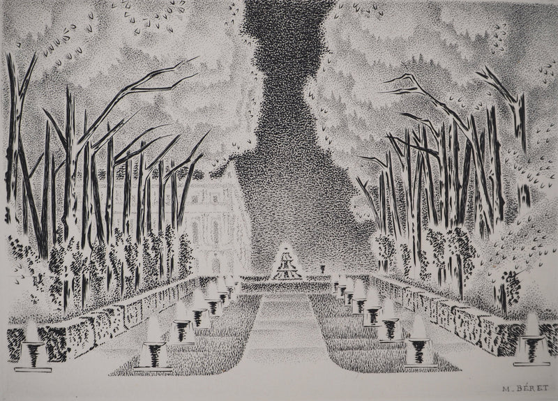 Michel BERET : Jardin à la française, Gravure originale (photo de détail 4) - Crédit photo : Galerie Art.Paris