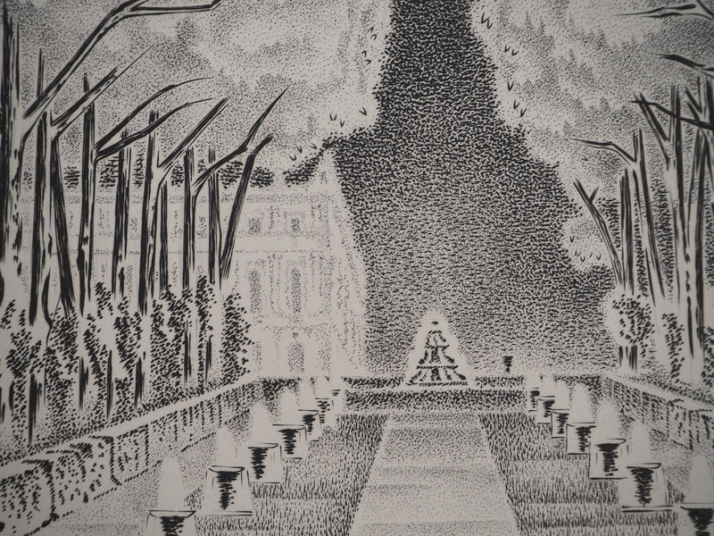 Michel BERET : Jardin à la française, Gravure originale (photo de détail 6) - Crédit photo : Galerie Art.Paris