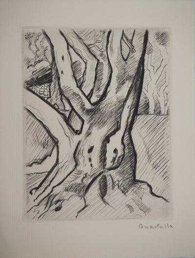 Pierre GUASTALLA : La Forêt, Gravure originale (photo de détail 3) - Crédit photo : Galerie Art.Paris