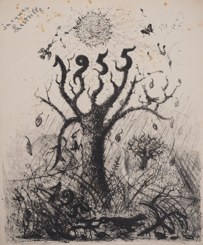 Jacques LESTRILLE : Début de l'Hiver, Lithographie originale (vue générale) - Crédit photo : Galerie Art.Paris