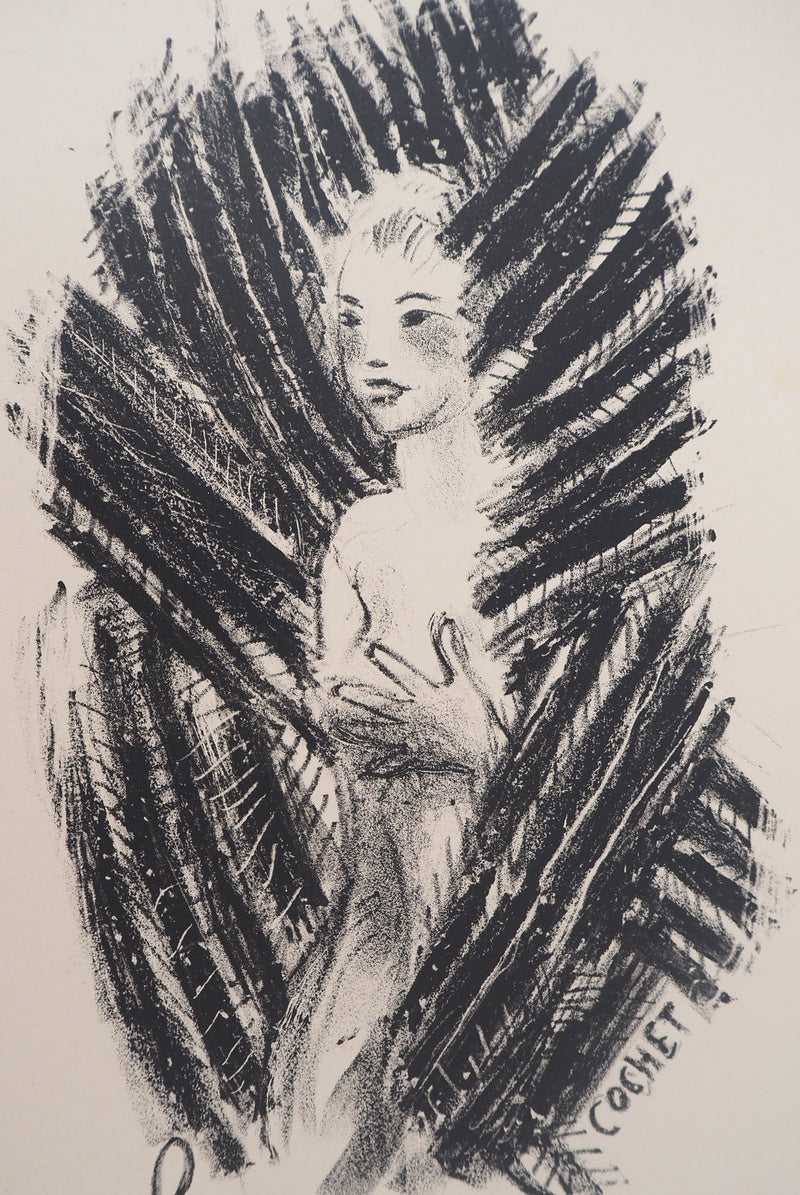 Gérard COCHET : Jeune fille, Lithographie originale (photo de détail 3) - Crédit photo : Galerie Art.Paris