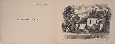 Hélène MARRE : Devant une maison (La maison de Claudine) , Lithographie originale (vue générale) - Crédit photo : Galerie Art.Paris