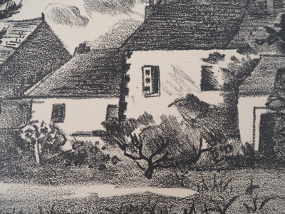 Hélène MARRE : Devant une maison (La maison de Claudine) , Lithographie originale (photo de détail 4) - Crédit photo : Galerie Art.Paris