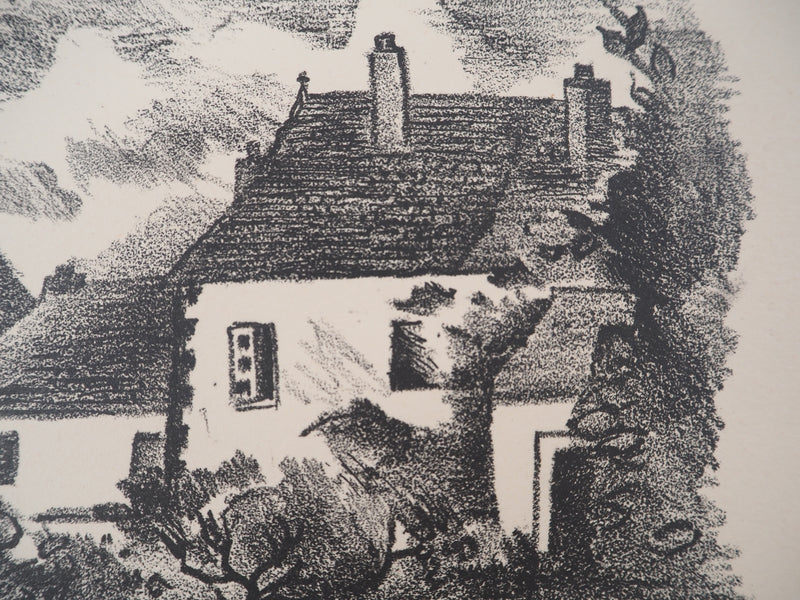 Hélène MARRE : Devant une maison (La maison de Claudine) , Lithographie originale (photo de détail 5) - Crédit photo : Galerie Art.Paris